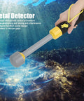 Waterproof Handheld Pulse Induction Metal Detector With Pinpointer Probe, LED Light, and Vibration Alarm, underwater.