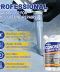 Two Pack Grey Concrete Crack Filler Sealant With High Elasticity Self Leveling Cement Caulk in use on a concrete crack