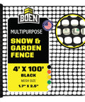 4 Foot By 100 Foot Black Temporary Fencing Mesh Snow Fence Made From Durable Plastic Safe Garden Netting Above Ground Barrier