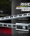 Aura Pro Underglow LED Lights Kit for Cars showing rigid aluminum frame with dense silicone sealant and enhanced LED units.