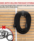 Ultra Tough Outdoor Extension Cord 100 Ft 16 AWG 10A 1250W 125V SJTW Waterproof Weatherproof Flame Retardant Black 3 Prong