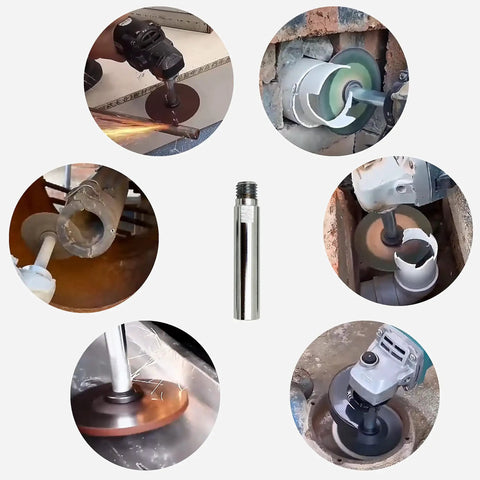Built Like A Tank 5/8 Inch 11 Thread Angle Grinder Extension Shaft Set used in various workspaces for slick detailing.