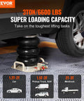 Beefy Triple Bag Air Jack For Cars, 3 Ton Pneumatic Lift With Six Steel Pipes shown lifting a vehicle up to 17.7 inches in garage
