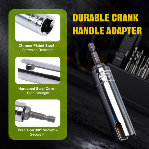 Three Eighths Inch Socket Adapter For Pop Up Camper Crank Handles Replacement Chrome Plated Drill Attachment