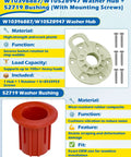 Washer Basket Driven Hub All In One Replacement Kit With Vibration Reducing Bushing And Mounting Screws Easy Install Durable Parts Replaces AP5665171 PS6012095 W10396887 W10528947 Fits Whirlpool Maytag Kenmore, hub and bushing set