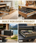 80 Inch Heavy Duty Locking Drawer Slides For Mobile Storage, 500 Lbs Per Pair, Yellow Lock Levers, Built Tough For Truck Bed Drawers, RV Compartments, Trailer Storage And Pull Out Cargo Trays in kitchen, workshop, camper and truck drawers