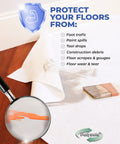 Temporary Floor Protection For Construction 39.5 Inch By 100 Foot Self Adhesive No Tape Required Easy To Install Reusable Floor Covering