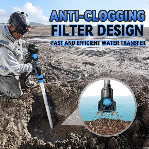 Cordless Stick Water Pump Moves 720 GPH With No Sweat, Delivers 32 Ft Lift Power, Includes 4000mAh 21V Battery And Fast Charger, 3/4 Inch Connection, Solid Choice For Vacuuming Pools, Spas, And Yachts On-site, Toss The Extension Cord And Go, showing anti-clog filter design in use.