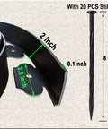 Close-up of Heavy Duty 22 Foot No Dig Landscape Edging Kit with 20 Anchoring Spikes, showing dimensions and spikes.