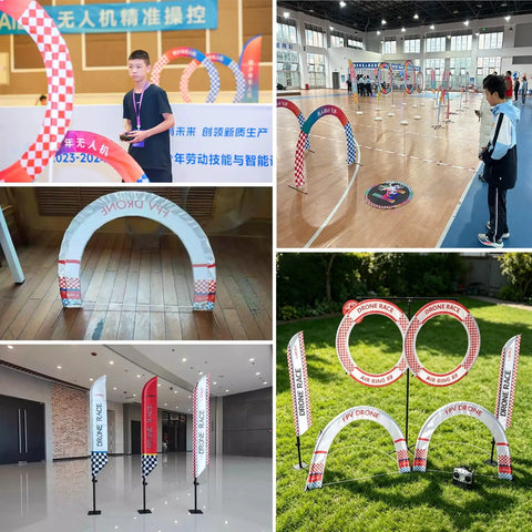 DIY Obstacle Course Kit For Drones Dope Hoop Gates And PVC Track For 23.6 Inch Quadcopter FPV RC Racing Training Set with indoor and outdoor setups