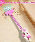 3 In 1 Kids Vacuum Toy With Gentle Realistic Suction For Toddlers, Role Play Housekeeping STEM Educational Toy, Pink Color