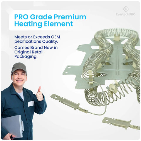 All In One Dryer Heating Element Kit For Samsung And Whirlpool Complete Heater Assembly with Thermostats shown with components