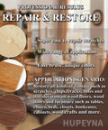 Top Shelf Wood Repair Kit Featuring Slick Scratch Fix And 12 Color Wood Filler Set for easy scratch repair on wooden surfaces.