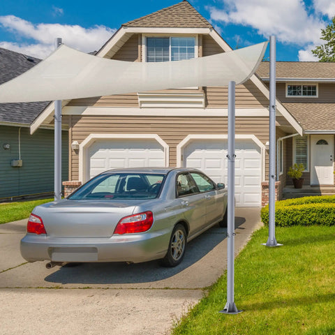 Heavy Duty Ten Foot Sun Shade Sail Post Kit With 3 Inch Diameter Pole For Patio Garden Deck Backyard Canopy Support Thick Walled Metal Pole For Easy Setup And Beefy Rugged Outdoor Awning