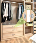 Closet with a focus on Mailbox Roller Catch Latch Replacement Kit With Screws Hardware for smooth cabinet door closure.