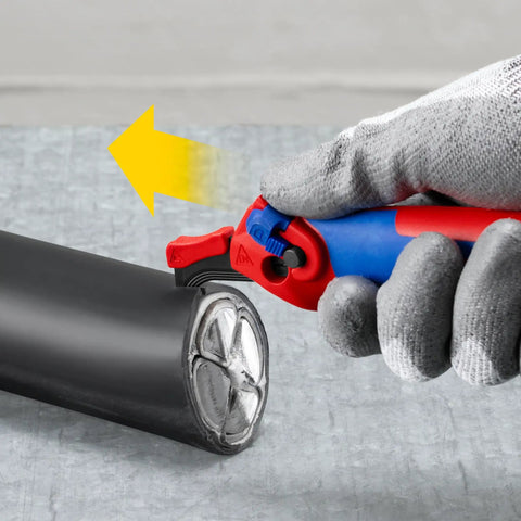 Stripping Knife With Sliding Shoe And Ratchet Function For Tough Plastic Sheaths Up To 7 mm cutting cable