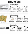 Upgrade ID Card Printer Game With This Complete Maintenance Kit Featuring Four Printhead Cleaning Pens Ten Adhesive Scrub Cards And Fifty Premium Wipes To Tackle Greasy Buildup Without Breaking A Sweat. Instructions for using cleaning wipes, cards, and pen.