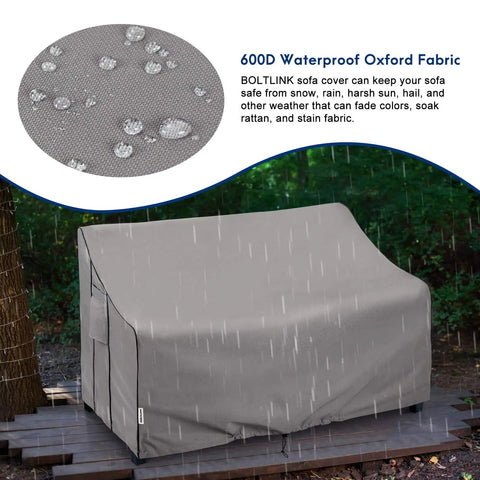 Outdoor Patio Furniture Cover Waterproof Built To Last 3 Seater Sofa Cover 600D Oxford Fabric showing raindrops detail