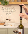 Using Original Saver Wine Bottle Stopper Set With Pump and 2 Vacuum Stoppers Keeps Red and White Wine Fresh Up To 10 Days
