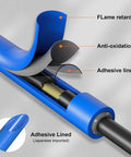 Cross-section of blue 230 Pcs 3 To 1 Heat Shrink Tubing Kit With 8 Sizes, Adhesive Lined Marine Grade Shrink Wrap showing layers and cable.
