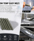 Low Temp Welding Rods Kit For DIY Fixes Flux Core Aluminum Brazing Rods That Melt Easy With A Lighter, 6 pieces on table
