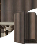 6 Pack Acoustic Wall Panels Deep Walnut Sound Proof Panels To Mute Room Noise And Boost Studio Vibes Flexible Wood Look Surface