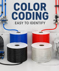 Transparent Pu Pneumatic Tubing For Air Compressors 4Mm To 16Mm Kink Resistant Hose spools in various colors, ideal for easy identification.