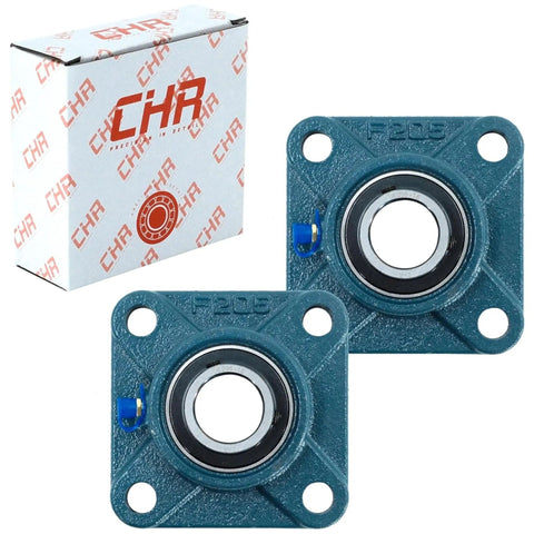 2 Pack UCF20516 Pillow Block Bearings With Chrome Steel Body 1 Inch Bore Square Flange Mounted Workhorse Bearings For Machinery ISO 9001 Certified Built To Last Durable And Reliable Performance, boxed