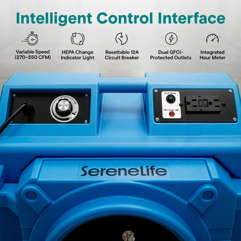 Beefed Up 3 Stage Filtration MERV 10 And HEPA Carbon Odor Removal Portable Air Purifier with control interface