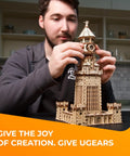 Lighthouse Of Alexandria 3D Puzzle Wooden Model Kit, Totally Epic Historic Wonder Replica, 12.2 Inch Tall Brown Craft, Engaging Mechanical Build For STEM Lovers And History Buffs assembled by hand