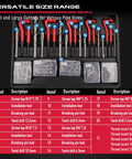 SEDY Helicoil thread repair kit, 320-piece, in a black case with red-handled taps, drills, and small part boxes.