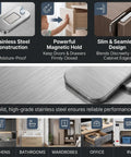 20 Pcs Magnetic Cabinet Door Catch Set, Stainless Steel Ultra Thin Stick On Adhesive Latches, moisture-proof feature