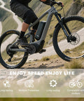 Mountain biker riding with Bike Crankset 24 34 42T 170mm Square Taper for 3x7 3x8 3x9 speed on a rocky trail