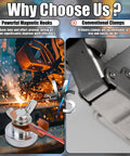 Comparison of Heavy Duty Welding Magnetic Grounding Clamp With Ultra Strong Magnet vs conventional clamp