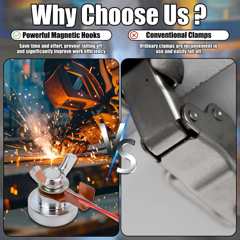 Comparison of Heavy Duty Welding Magnetic Grounding Clamp With Ultra Strong Magnet vs conventional clamp