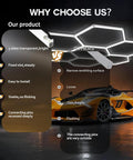 Comparison of Hexagon Led Garage Light Set With 15 Hex Honeycomb Panels, 68800 Lumens, 6000K Daylight Ceiling Shop Light features.