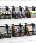 Six Piece Slatwall Bin Set With Metal Hooks, Mesh Slatwall Mounted Storage Organizer For Craft Room