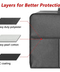 Durable Dust Cover For Nespresso Vertuo Coffee And Espresso Maker By Breville, showing 3-layer protection materials, dark gray