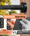 Heavy Duty Tension Curtain Rod 41 To 86 Inches No Drilling Easy Install For Windows Bathrooms Patios Black 1.26 Inch Diameter