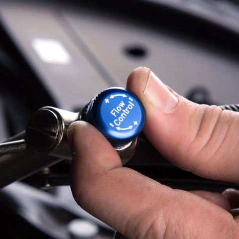 Two-Way Air Blow Gun With Adjustable Air Flow And Extended 4.5 Inch Nozzle control knob close-up for precise air pressure