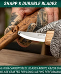 Score This Premium Wood Spoon Carving Knives Set Featuring Razor Sharp Sloyd Blade And Precision Hook Knife for detailed wood shaping.