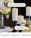 Realistic Flameless LED Candles Set Of 3 With Remote Control Battery Operated Moving Flame Pillars With Timer Melted Top Safe White Glow