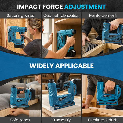 Makita 18V Compatible Cordless Brad Nailer And Stapler 2 In 1 For 18ga Fasteners Bare Tool used in cabinet jobs and securing wires.
