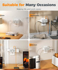 Image showing The Ultimate Eight In One Multi Plug Outlet Splitter Packs Hella Convenient Surge Protection Plus A Smooth Wall Mount Extender in different settings.