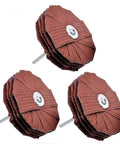4 Inch Sanding Mop Kit With 3 Flap Wheels 80 120 240 Grits For Drill Shank Quarter Inch Woodworking And Metal Finishing Contours