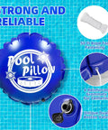 Blue pool pillow with dual Boston valve, 4 reinforced grommets, and 50 ft rope. 4x4 Ft Pool Pillow For Above Ground Pools Winterizing Kit.