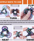 Quiet Metal Infinity Gear Fidget Toy for Focus and Stress Relief, showing different hand positions and smooth gear movements.