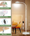 10X And 30X Floor Magnifier With Light For Close Work Pro Grade Standing Magnifying Lamp With Flexible Gooseneck LED Adjustable