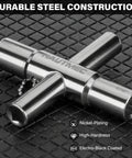 5 Piece 4 Way Sillcock Water Key Tool Set For Faucets And Spigots Includes 1/4 9/32 5/16 11/32 Inch Keys Durable Steel Rust Resistant