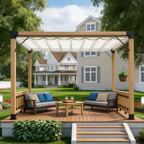 Beefed Up 4x4 Pergola Brackets Set Of 4, 3 Way Right Angle Corner Brackets For DIY Pergola Kits, 45 Degree Angle Supports For Gazebos, Patios, Outdoor Pergolas, And Log Cabins, Durable Q235B Steel With Black Powder Coat